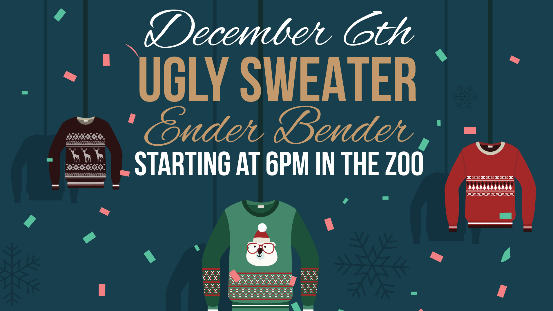 ULSU Ugly Sweater Ender Bender Notice Board